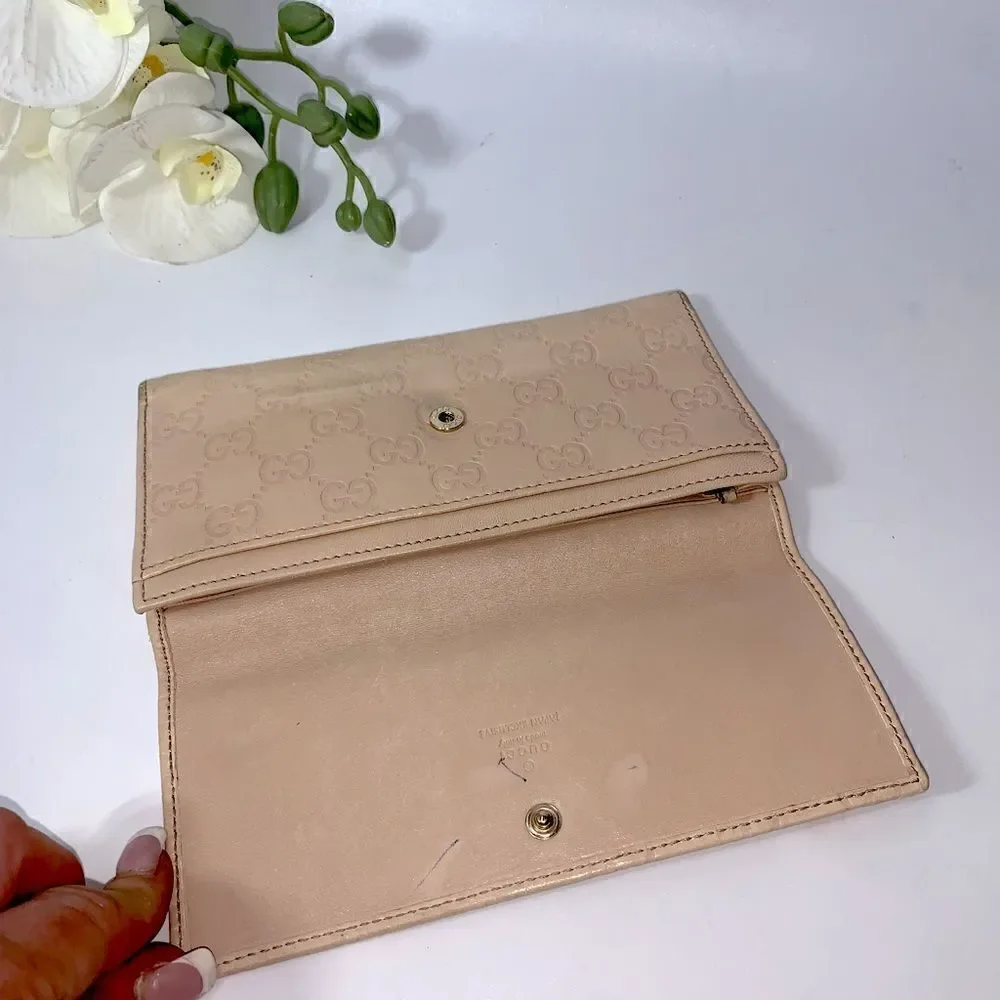 Authentic GUCCI Guccissima Long Clutch  Wallet Beige - Picture 14 of 14